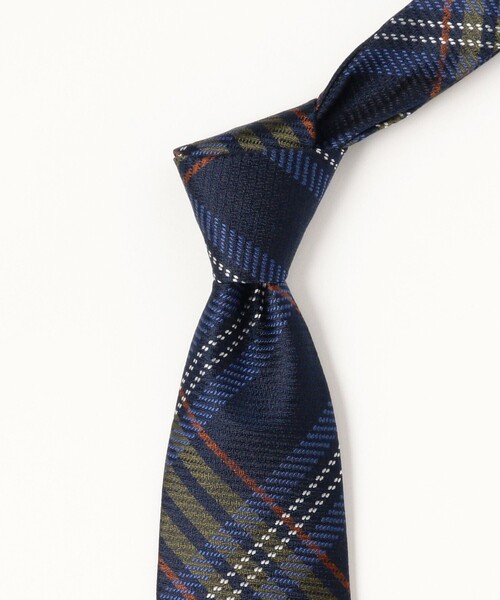 BEAMS F（ビームスエフ）の「FITZGERALD / シルク チェック柄 ネクタイ（ネクタイ・メンズ・ブラウン/ネイビー・ONE SIZE）」の8枚目の写真