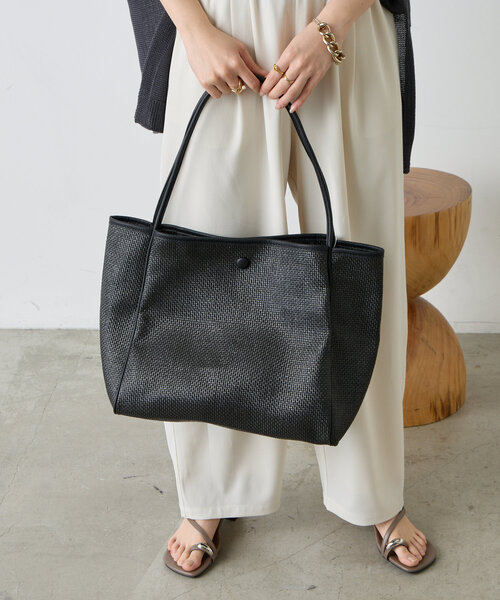 Jena espace merveilleux（ジェナ　エスパスメルヴェイユ）の「アンダリアビッグバッグ（トートバッグ・レディース・ブラック/グリーン・FREE）」の5枚目の写真