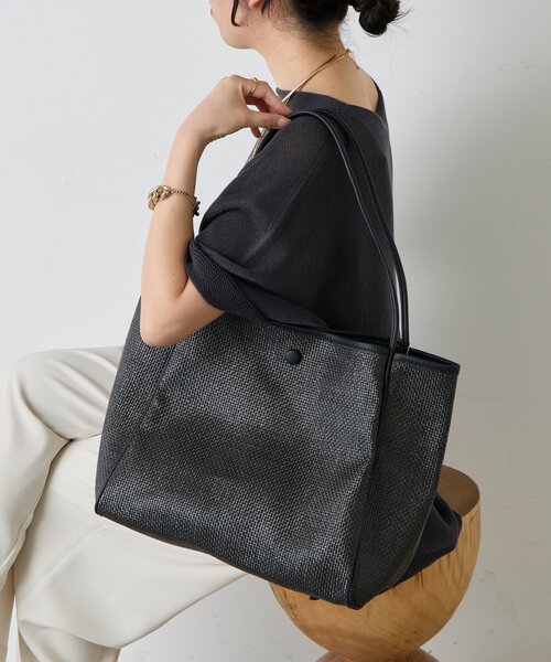 Jena espace merveilleux（ジェナ　エスパスメルヴェイユ）の「アンダリアビッグバッグ（トートバッグ・レディース・ブラック/グリーン・FREE）」の6枚目の写真