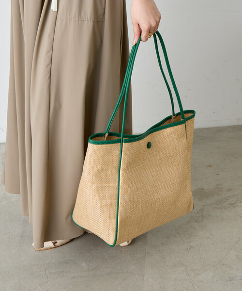 Jena espace merveilleux（ジェナ　エスパスメルヴェイユ）の「アンダリアビッグバッグ（トートバッグ・レディース・ブラック/グリーン・FREE）」の8枚目の写真