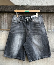 ビンテージウォッシュワイドバミューダデニムパンツ