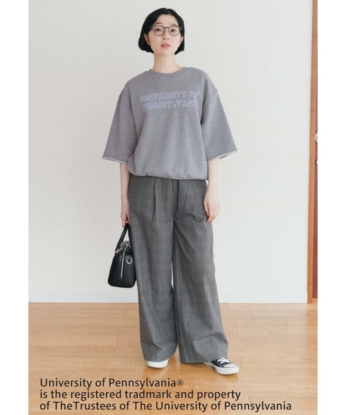 THREE FIFTY STANDARD(スリーフィフティースタンダード)の「THREE FIFTY STANDARD アメリカンカレッジ ミニ裏毛のロゴトップス(スウェット・レディース・レッド/杢グレー・LL/M/L)」の3枚目の写真