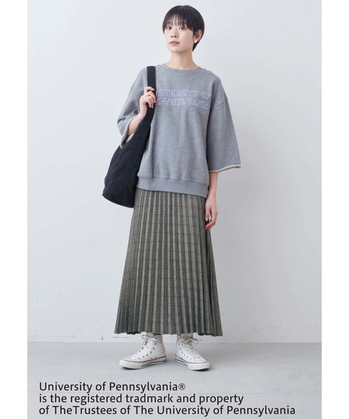 THREE FIFTY STANDARD(スリーフィフティースタンダード)の「THREE FIFTY STANDARD アメリカンカレッジ ミニ裏毛のロゴトップス(スウェット・レディース・レッド/杢グレー・LL/M/L)」の6枚目の写真