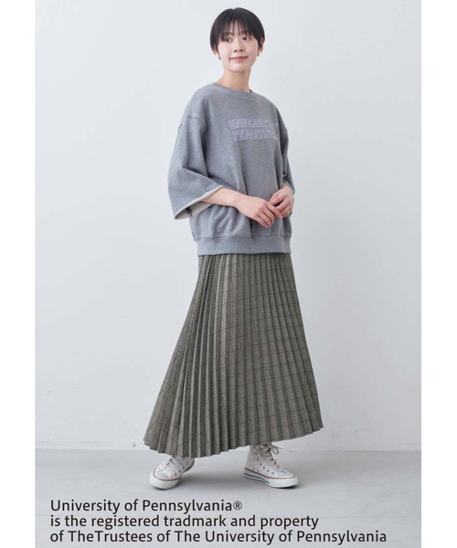 THREE FIFTY STANDARD(スリーフィフティースタンダード)の「THREE FIFTY STANDARD アメリカンカレッジ ミニ裏毛のロゴトップス(スウェット・レディース・レッド/杢グレー・LL/M/L)」の5枚目の写真