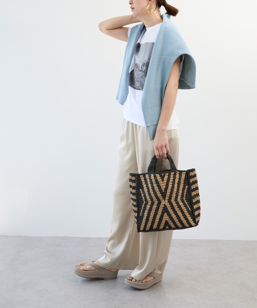 MICA&DEAL（マイカ＆ディール）の「【AFRICANSQUARE】ラフィアトートバッグ（トートバッグ・レディース・ブラック・FREE）」の3枚目の写真