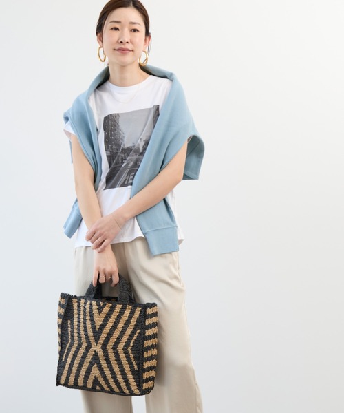 MICA&DEAL（マイカ＆ディール）の「【AFRICANSQUARE】ラフィアトートバッグ（トートバッグ・レディース・ブラック・FREE）」の7枚目の写真