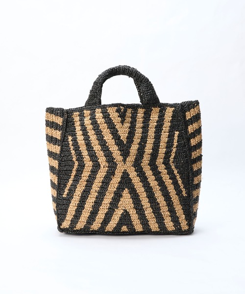 MICA&DEAL（マイカ＆ディール）の「【AFRICANSQUARE】ラフィアトートバッグ（トートバッグ・レディース・ブラック・FREE）」の9枚目の写真