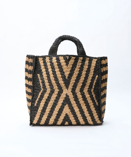 MICA&DEAL（マイカ＆ディール）の「【AFRICANSQUARE】ラフィアトートバッグ（トートバッグ・レディース・ブラック・FREE）」の11枚目の写真