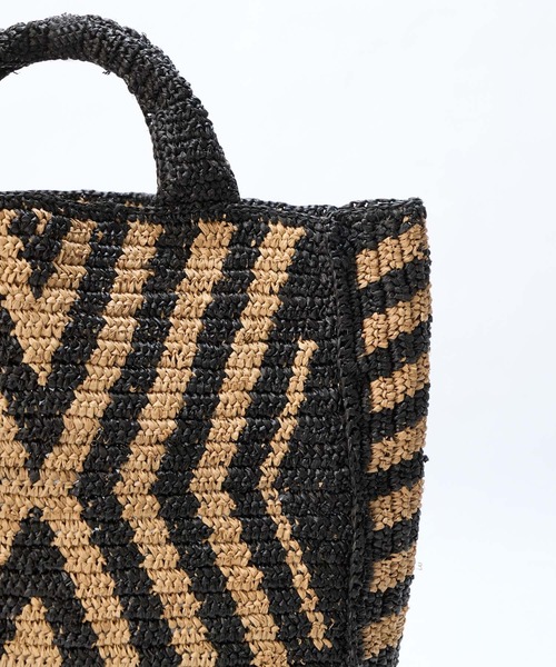 MICA&DEAL（マイカ＆ディール）の「【AFRICANSQUARE】ラフィアトートバッグ（トートバッグ・レディース・ブラック・FREE）」の14枚目の写真