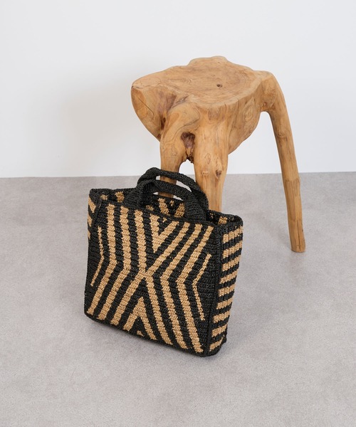 MICA&DEAL（マイカ＆ディール）の「【AFRICANSQUARE】ラフィアトートバッグ（トートバッグ・レディース・ブラック・FREE）」の15枚目の写真