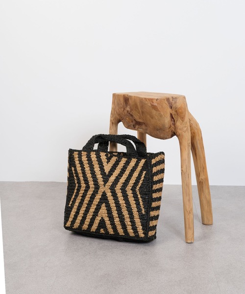 MICA&DEAL（マイカ＆ディール）の「【AFRICANSQUARE】ラフィアトートバッグ（トートバッグ・レディース・ブラック・FREE）」の16枚目の写真