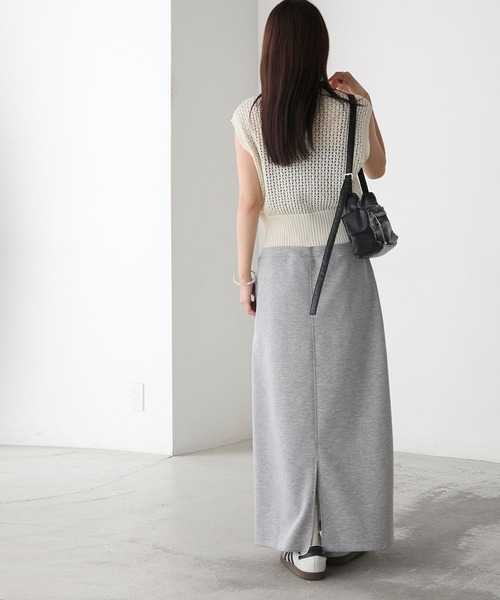 forksy.（フォルクシー）の「【forksy.】メッシュ編み 半袖ポロニット（ポロシャツ・レディース・ブラック/オフホワイト/グレー・FREE）」の8枚目の写真