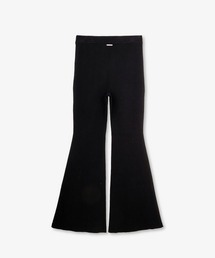 ストレッチ リブ ニット フレア レギンス