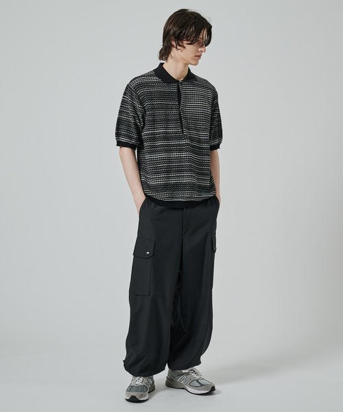 markaware（マーカウェア）の「SKIPPER KNIT（ポロシャツ・メンズ・チャコールグレー/ブラック・1/2）」の3枚目の写真