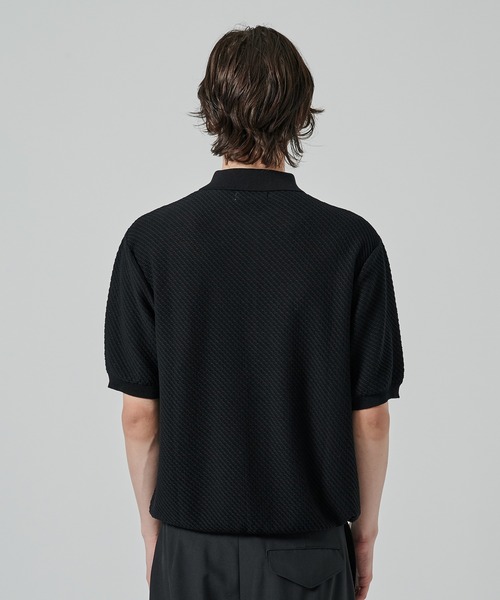 markaware（マーカウェア）の「SKIPPER KNIT（ポロシャツ・メンズ・チャコールグレー/ブラック・1/2）」の7枚目の写真