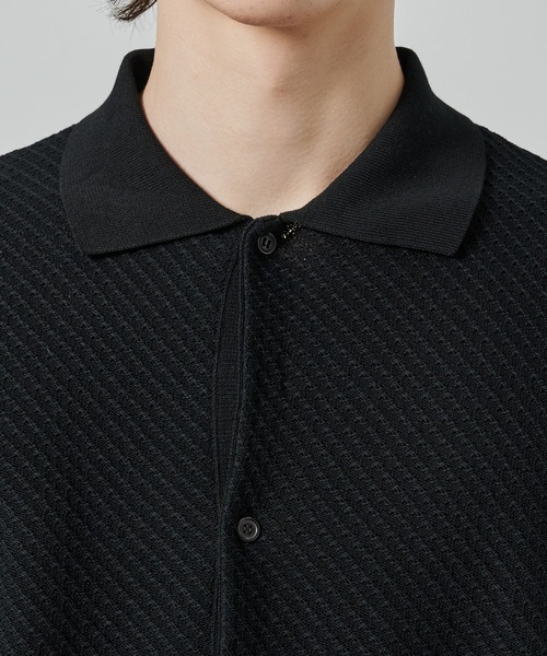 markaware（マーカウェア）の「SKIPPER KNIT（ポロシャツ・メンズ・チャコールグレー/ブラック・1/2）」の11枚目の写真