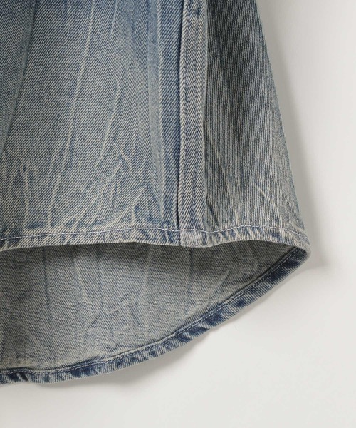 LAND MUSEUM（ランドミュージアム）の「LAND MUSEUM／ダメージデニム半袖シャツ（シャツ/ブラウス・メンズ・ブラック/ブルー・MEDIUM/LARGE）」の8枚目の写真