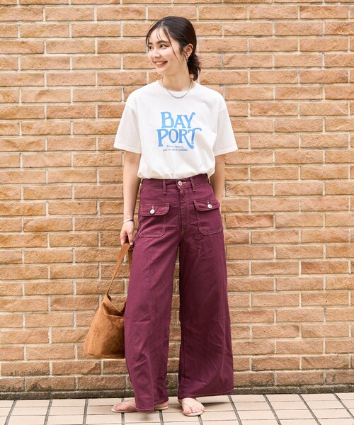 FREAK'S STORE(フリークスストア)の「washout vintage プリントTシャツ/ウォッシュアウト ヴィンテージプリントTシャツ/ロゴTシャツ(Tシャツ/カットソー・レディース・チャコール/レッド/オフホワイト・フリ-)」の6枚目の写真