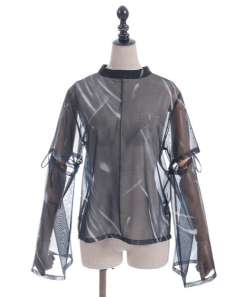 axes femme POETIQUE(アクシーズファムポエティック)の「マーブルシアートップス(Tシャツ/カットソー・レディース・ワイン/ブラック/ブルー・MEDIUM)」の10枚目の写真