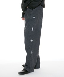 Theater code（シアターコード）の「クロスモチーフ Y2K ワイドデニムパンツ イージーデニムパンツ 2026年 夏 夏服メンズ（デニムパンツ）」