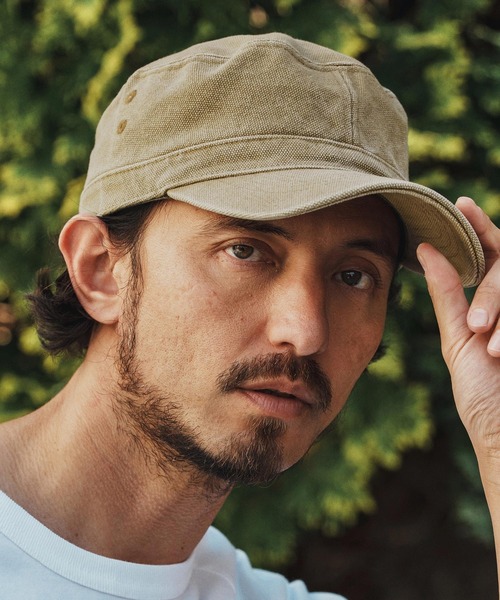 ベージュ D刺繍 ワークキャップ mko12943- Used Like Work Cap ワークキャップ（キャップ