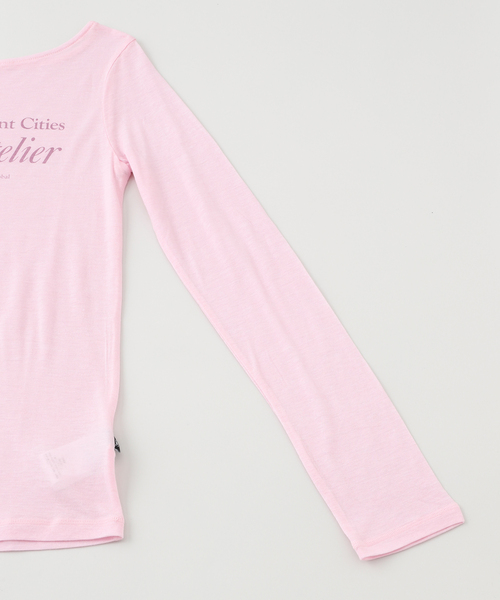 LMCの「LMC / エルエムシー WM LMC ATELIER SHEER LONG SLV TEE(Tシャツ/カットソー・レディース・ブラック/ピンク・SMALL)」の5枚目の写真