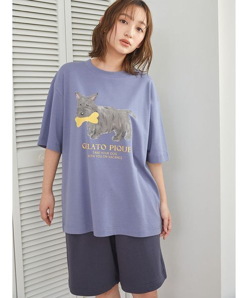 【ジェラートピケ】サマードッグシリーズ Tシャツ&ハーフパンツ セットアップ セール】【ラッピング済み】【UNISEX】ワンポイントTシャツ&DOG