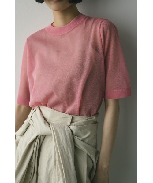 STYLEMIXER（スタイルミキサー）の「ウォッシャブルリネンニットT（Tシャツ/カットソー・レディース・ホワイト/ピンク/グレー/ブラック・FREE）」の4枚目の写真