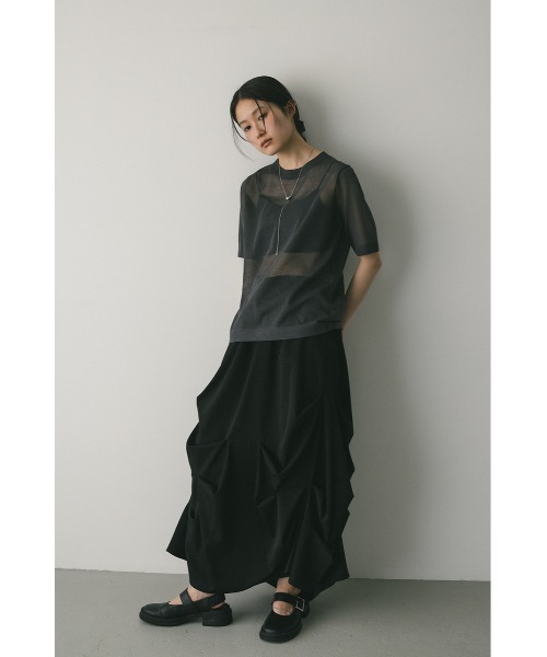 ウォッシャブルリネンニットT WHT STYLEMIXER tシャツ ウォッシャブルリネンニットT レディース