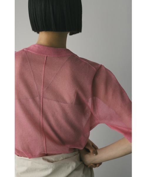 STYLEMIXER（スタイルミキサー）の「ウォッシャブルリネンニットT（Tシャツ/カットソー・レディース・ホワイト/ピンク/グレー/ブラック・FREE）」の17枚目の写真