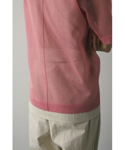 STYLEMIXER（スタイルミキサー）の「ウォッシャブルリネンニットT（Tシャツ/カットソー・レディース・ホワイト/ピンク/グレー/ブラック・FREE）」の15枚目の写真