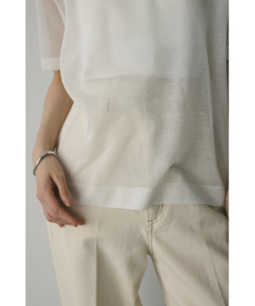 ウォッシャブルリネンニットT（Tシャツ/カットソー