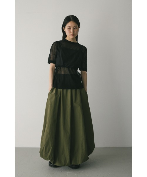 STYLEMIXER（スタイルミキサー）の「ウォッシャブルリネンニットT（Tシャツ/カットソー・レディース・ホワイト/ピンク/グレー/ブラック・FREE）」の12枚目の写真