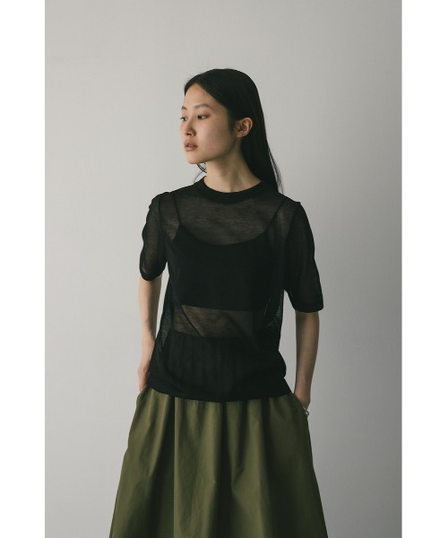 STYLEMIXER（スタイルミキサー）の「ウォッシャブルリネンニットT（Tシャツ/カットソー・レディース・ホワイト/ピンク/グレー/ブラック・FREE）」の10枚目の写真