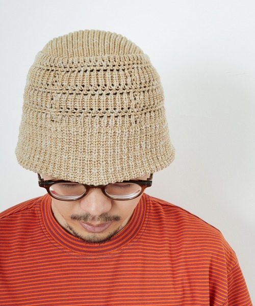 RACAL（ラカル）の「[RACAL/ラカル] メッシュライン ニットバケットハット（ハット・メンズ・ブラック/オフホワイト/ベージュ・F）」の11枚目の写真