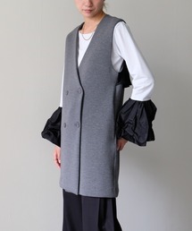 バック起毛サテンフリルボンディングベスト