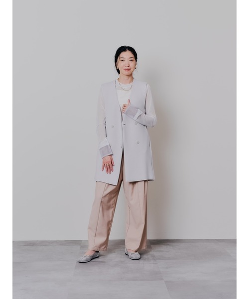 DOLLUPOOPS（ドールアップウップス）の「バック起毛サテンフリルボンディングベスト（ベスト・レディース・ベージュ/チャコール/ブラック・38）」の6枚目の写真