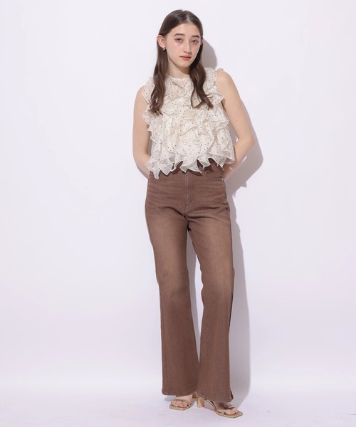 Rirandture 美脚セミフレアデニムパンツ スタッフコーディネート】美脚セミフレアデニムパンツ｜misaki