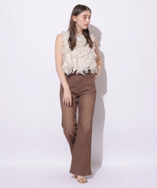 Rirandture(リランドチュール)の「美脚セミフレアデニムパンツ(その他パンツ・レディース・ブラウン・0/1/2)」の3枚目の写真