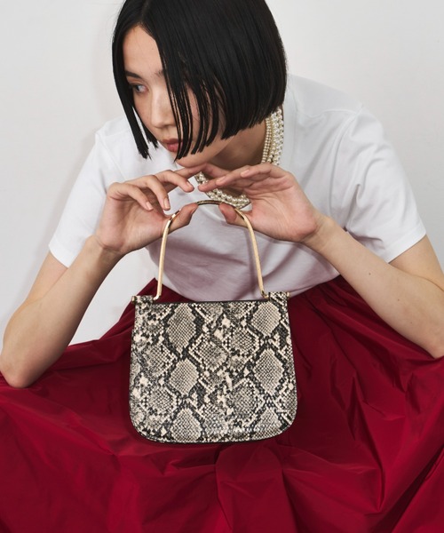 LE VERNIS(ル・ベルニ)の「LE VERNIS(ル・ベルニ)Metal handle minibag(ハンドバッグ・レディース・ブラウン/パイソン/ブラック・FREE)」の3枚目の写真