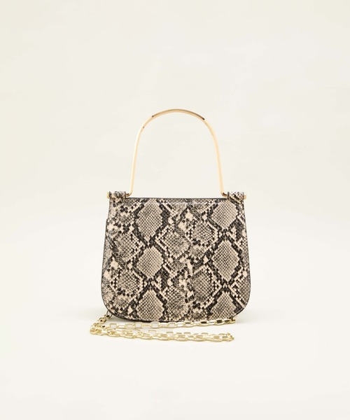 LE VERNIS(ル・ベルニ)の「LE VERNIS(ル・ベルニ)Metal handle minibag(ハンドバッグ・レディース・ブラウン/パイソン/ブラック・FREE)」の12枚目の写真