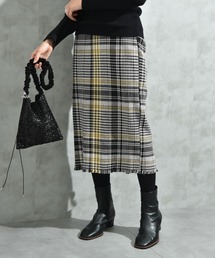 INTERPLANET | BIGチェックツイードタイトスカート(スカート)