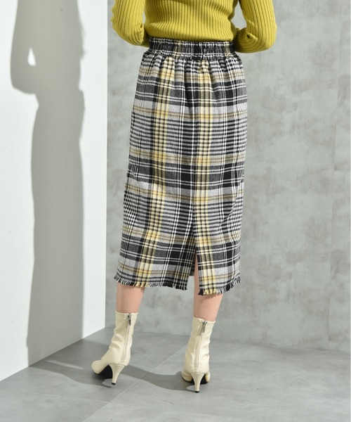 INTERPLANET（インタープラネット）の「ＢＩＧチェックツイードタイトスカート（スカート・レディース・ピンク/イエロー・FREE）」の11枚目の写真