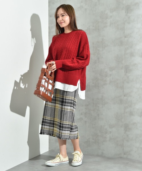 INTERPLANET（インタープラネット）の「ＢＩＧチェックツイードタイトスカート（スカート・レディース・ピンク/イエロー・FREE）」の16枚目の写真