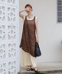 kastane フリルサロペット　アイボリー　1 セール】【2サイズ展開/低身長サイズ/着丈調節可】フリル