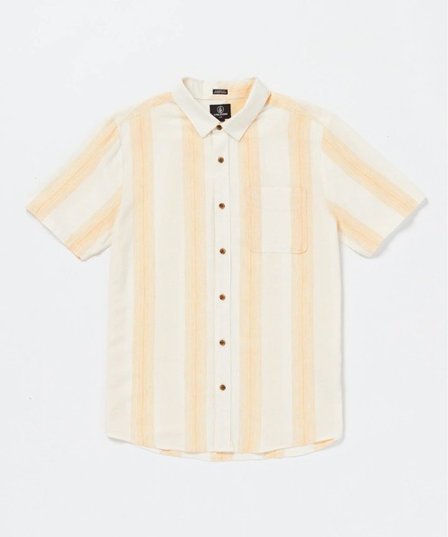 VOLCOM(ボルコム)の「【VOLCOM/ボルコム】 Flaxstone Short Sleeve /胸ポケットロゴワンポイントストライプ半袖シャツ(シャツ/ブラウス・メンズ・オフホワイト・LARGE)」の4枚目の写真
