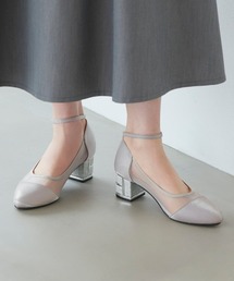 RUIRUE BOUTIQUE（ルイルエブティック）の「グリッター チャンキーヒール シアー パンプス ｜ レディース 結婚式 パーティードレス オケージョン 冠婚葬祭 セレモニー フォーマル お呼ばれ シューズ 5cmヒール（パンプス）」