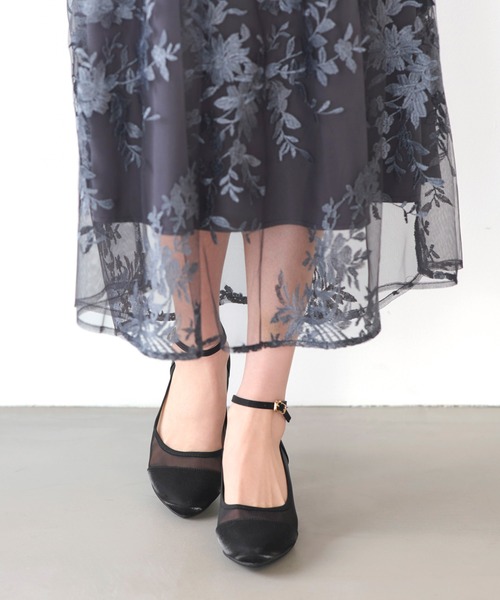 グリッター チャンキーヒール シアー パンプス ｜ レディース 結婚式