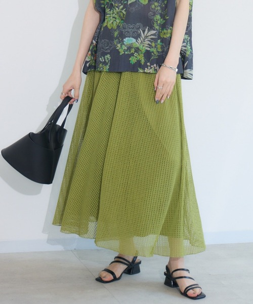 Paradise Picnic（パラダイスピクニック）の「メッシュスカート見えパンツ（その他パンツ・レディース・ブラック/グリーン/アイボリー・FREE）」の3枚目の写真