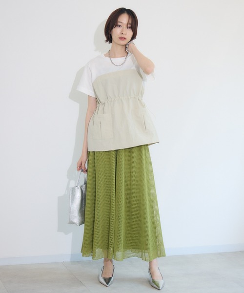 Paradise Picnic（パラダイスピクニック）の「メッシュスカート見えパンツ（その他パンツ・レディース・ブラック/グリーン/アイボリー・FREE）」の4枚目の写真